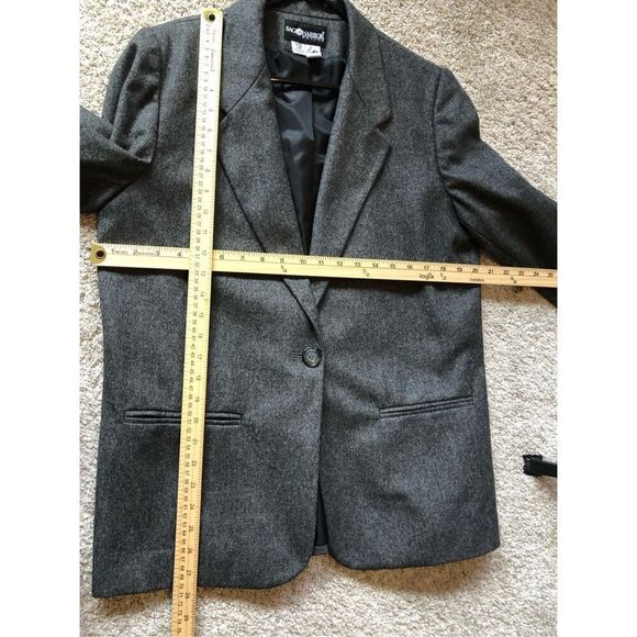 Sag Harbor Women’s Gray Wool Elegant One Button Up Blazer Size Petite 12 - Picture 7 of 7